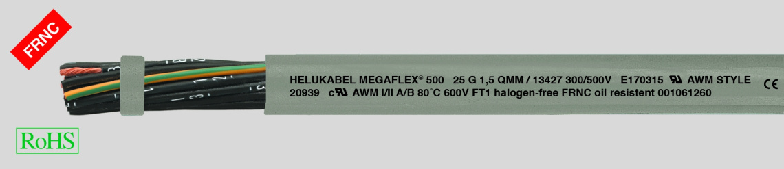 13398 MEGAFLEX 500  5X1 qmm, grau (RAL 7001)