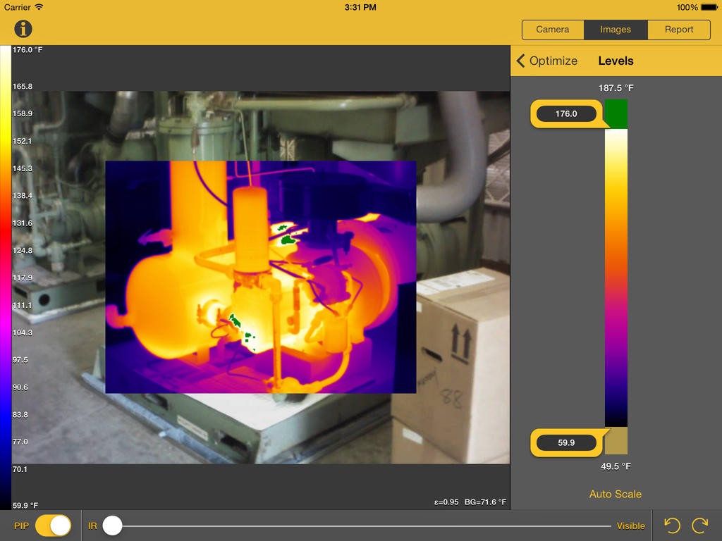 Изображение прибора SmartView® приложение для анализа инфракрасных изображений и создания отчетов