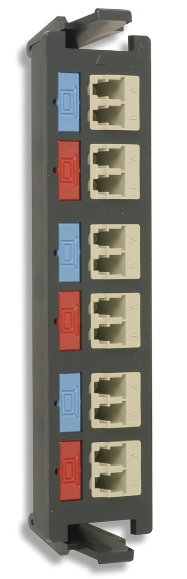 RIC-F-LCU12-01C Модуль 6 x LCU дуплексных проходника (12-волокон) с керамической втулкой, синий